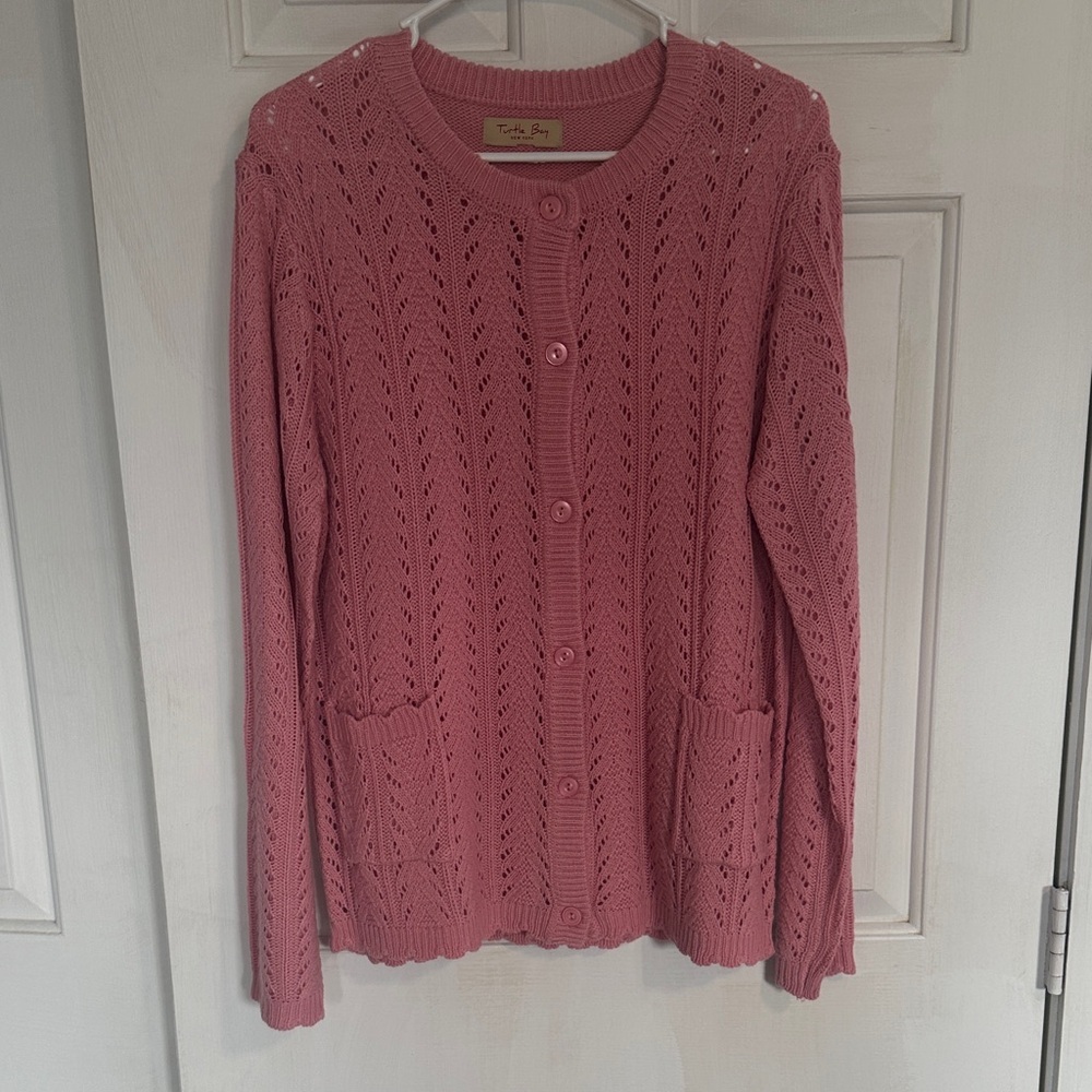 Turtle Bay women’s pink cardigan size large